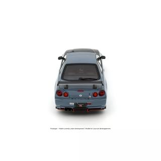 Nissan Skyline GT-R (BNR34) with Body Kit Stealth Grey 2025 OttO mobile 1:18 Resinemodell (Türen, Motorhaube... nicht zu öffnen!)
